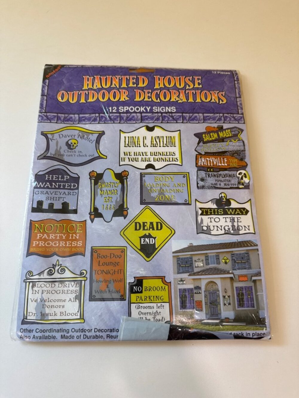Vintage lot of Halloween Ghost Bags & Haunted House Outdoor Signs Pack